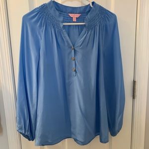 Lilly Pulitzer Elsa Top in solid blue